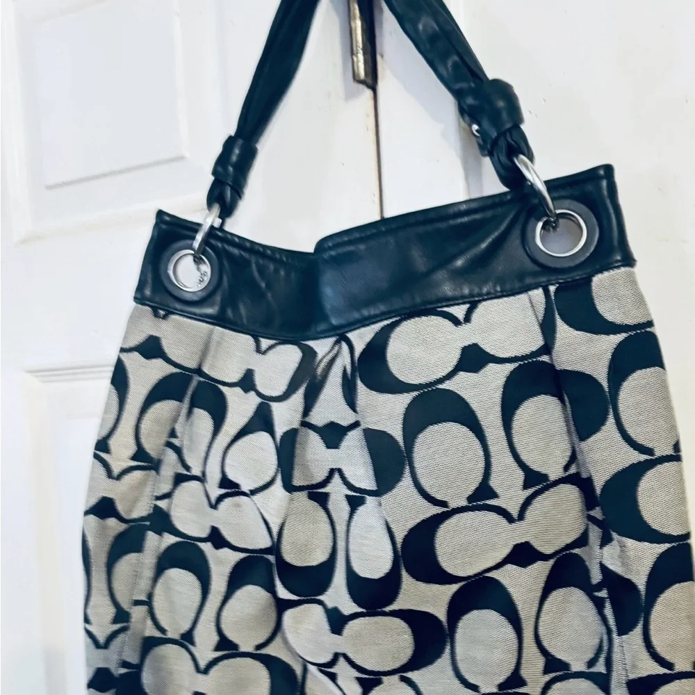 Coach Black and Gray Signature Bag